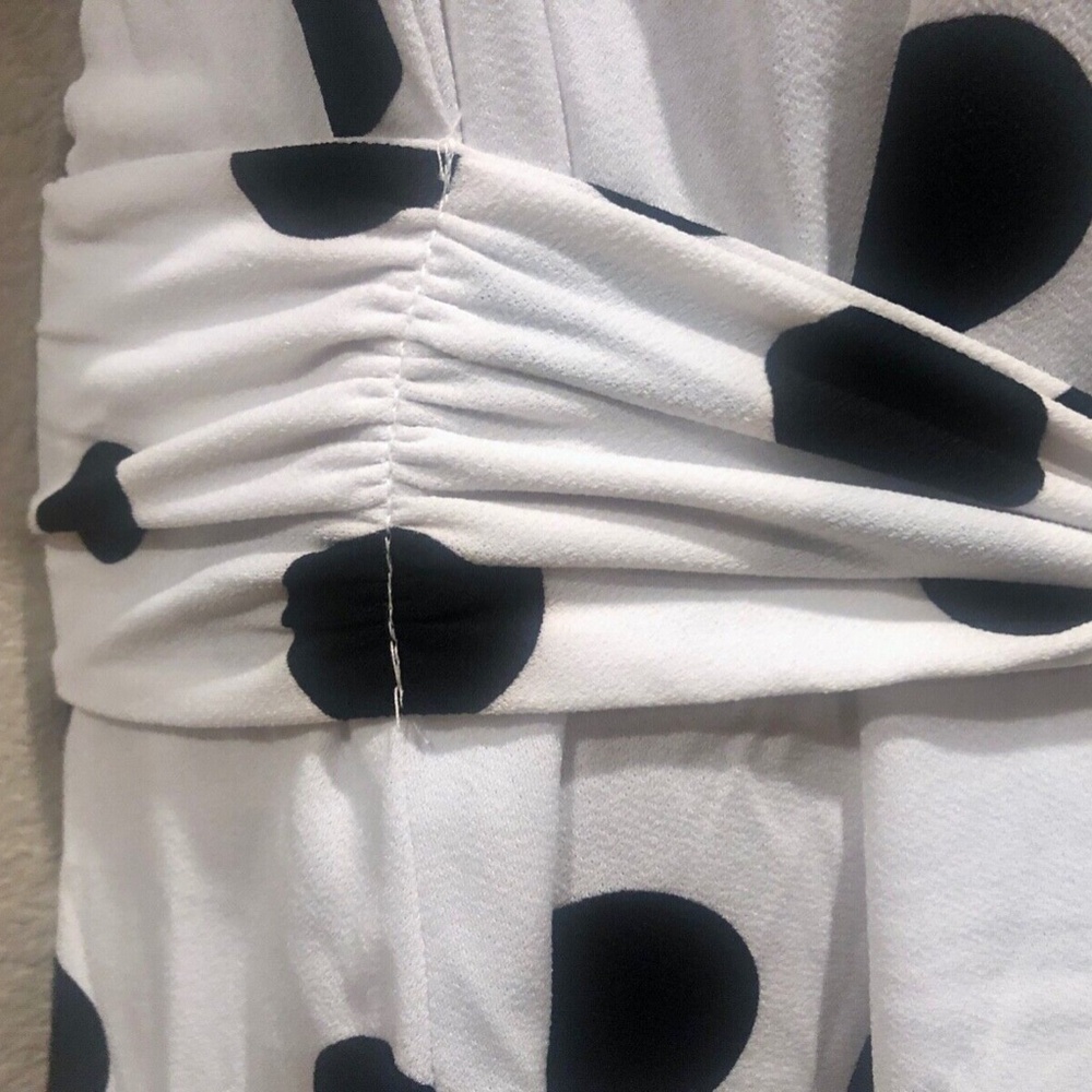 INC Women's White/Black Polka Dot Tie Front Sleeveless Dressy Tank Top Plus 0X - Picture 4 of 11